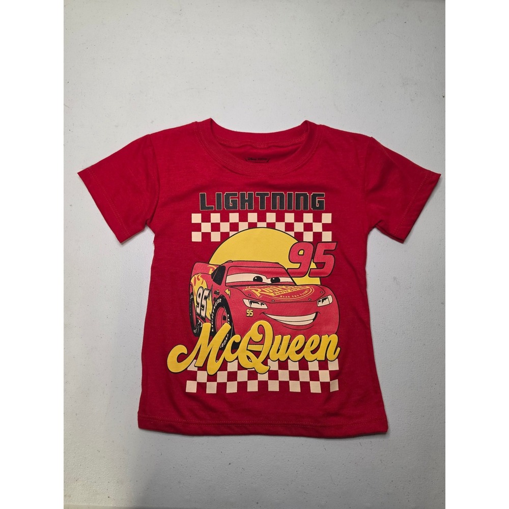 Disney Pixar Cars Lightning McQueen Red Graphic T-Shirt Boys Size 3T